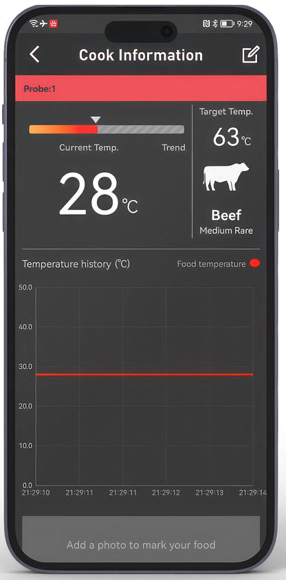 HerQs Connected Digital Dome Thermometer